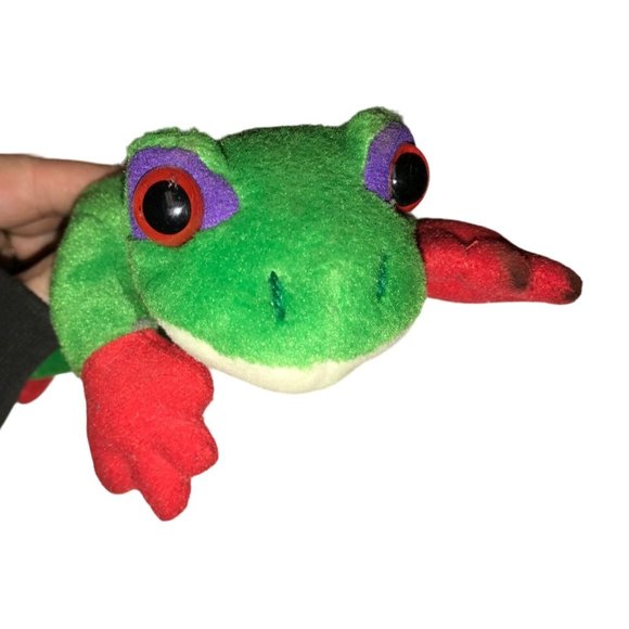 Special Effect 24K GreenTree Frog w Red Feet  Beanie Plush - Approx. 6" Long - P - Picture 2 of 9